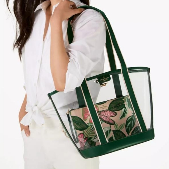 Kate Spade see through botanical tote,All Products : American Fashion Style Bags On Sale